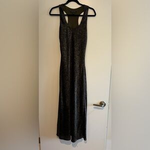 Banana Republic Black Animal-Print Maxi Dress